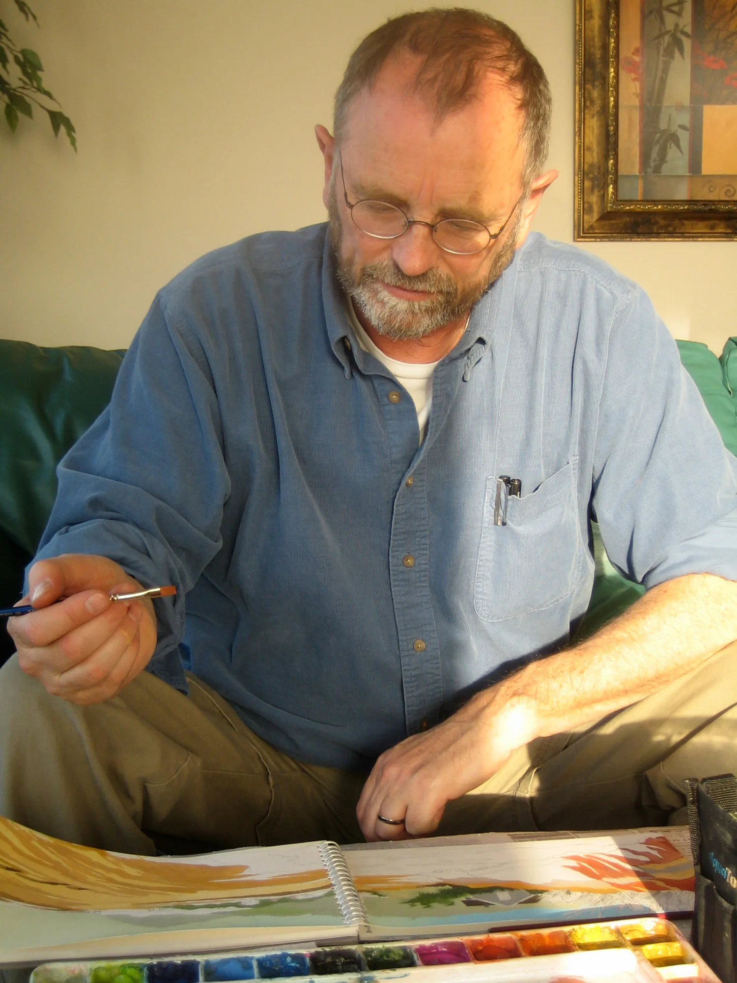 Thomas Rubick at work in his studio, 2006